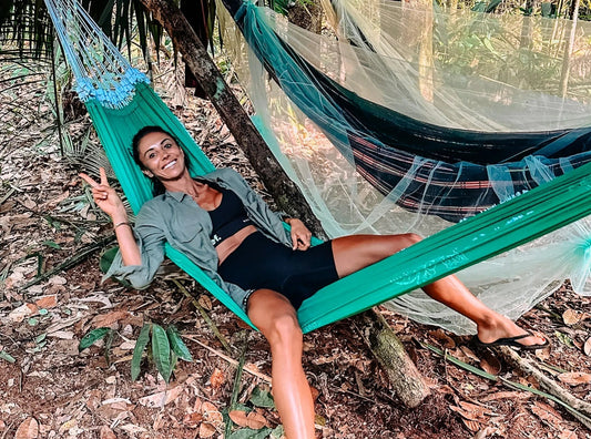 Lying in a hammock in the amazon jungle