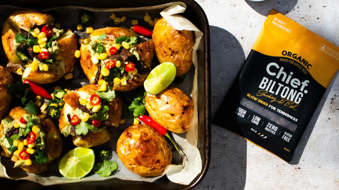 Loaded Baked Potatoes w/ Creamy Guacamole - Chief Nutrition